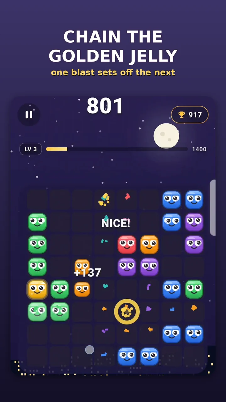 The Golden Jelly exploding into a chain reaction